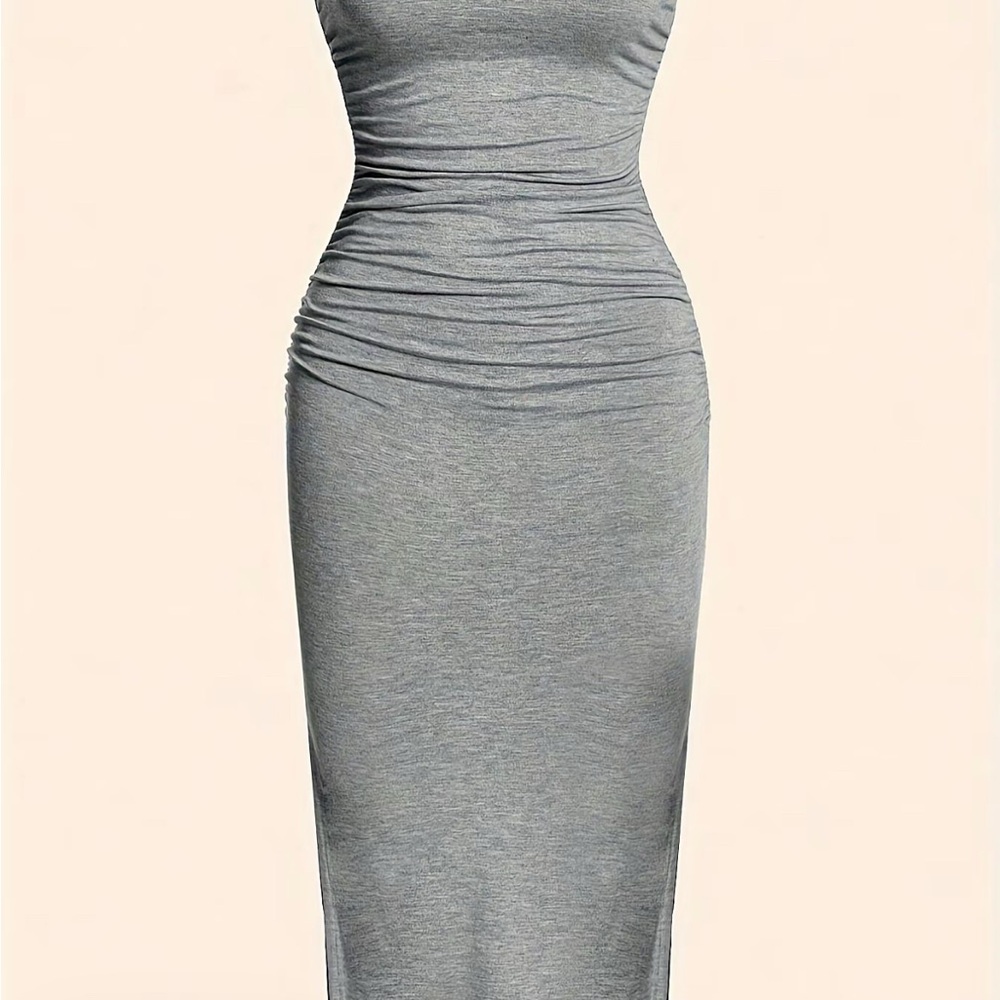 Gray Sleeveless maxi tube Dress